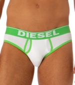 Diesel Fresh and Bright Cotton Stretch White with Contrast Trim Lukex Brief